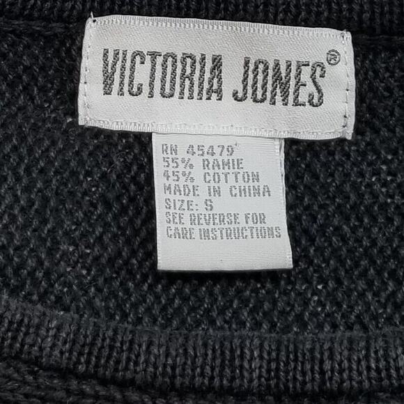 Vintage Victoria Jones Christmas Sweater Womens Sm Black Purple Beaded Sequins - Picture 3 of 13